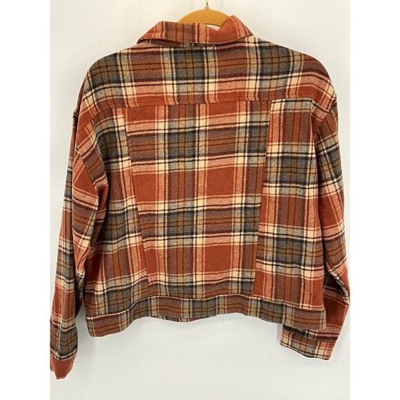 Blue B Collection Women's Plaid Rust Shacket Medium 100% Polyester - Picture 8 of 9
